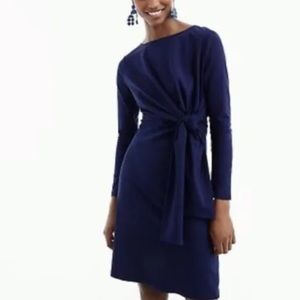 J Crew Navy Blue Tie-Waist Dress Long Sleeve Classy Chic Women’s M